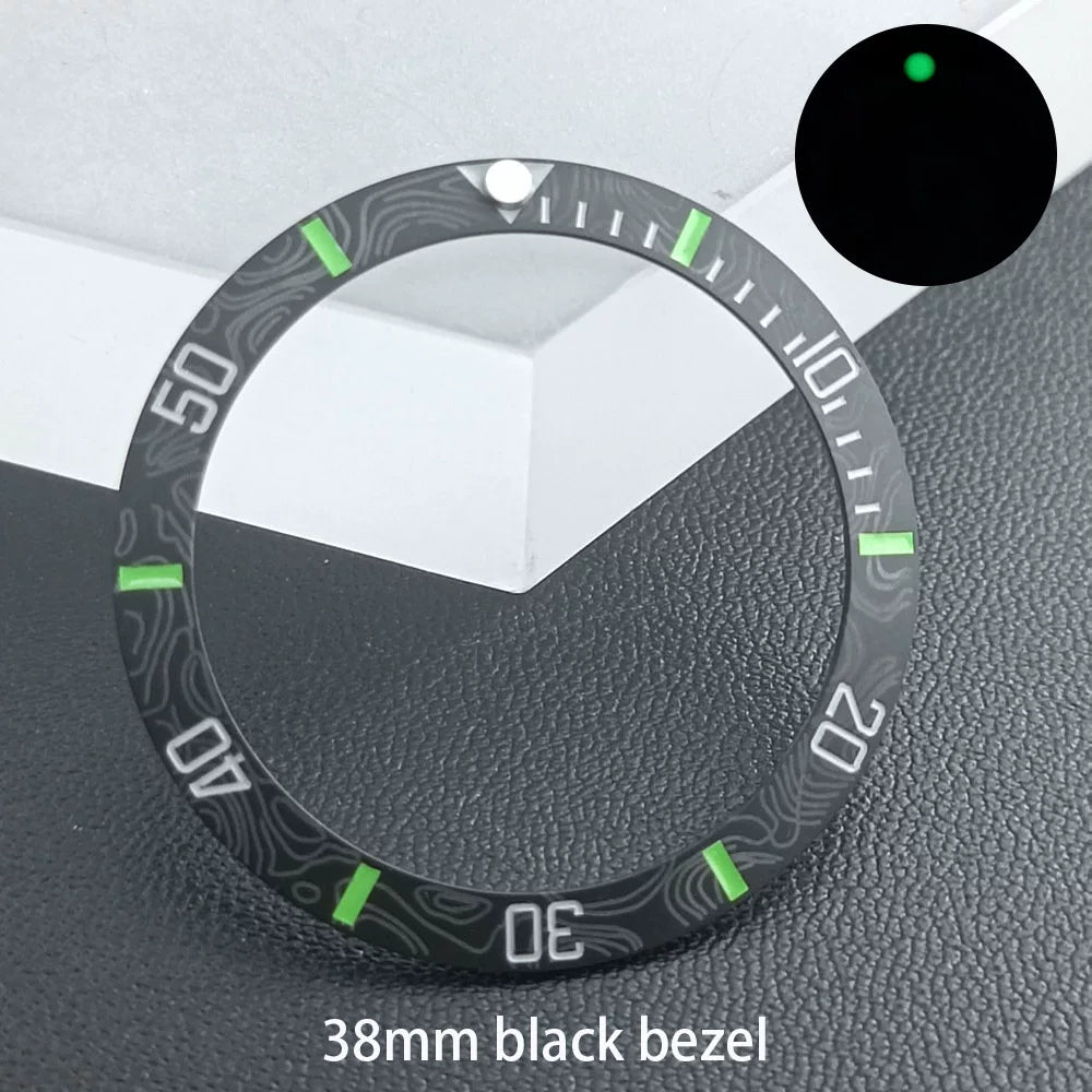 Ceramic SUB bezel carbon brazing pattern ceramic ring luminous ceramic ring original water ghost ring modified bezel