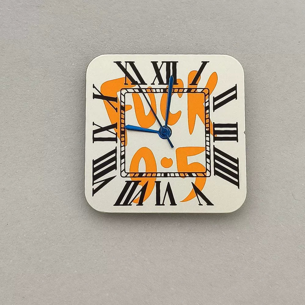 27MM square dial graffiti blue hands for Japanese NH35/NH36 movements no lume Santos Mod Part