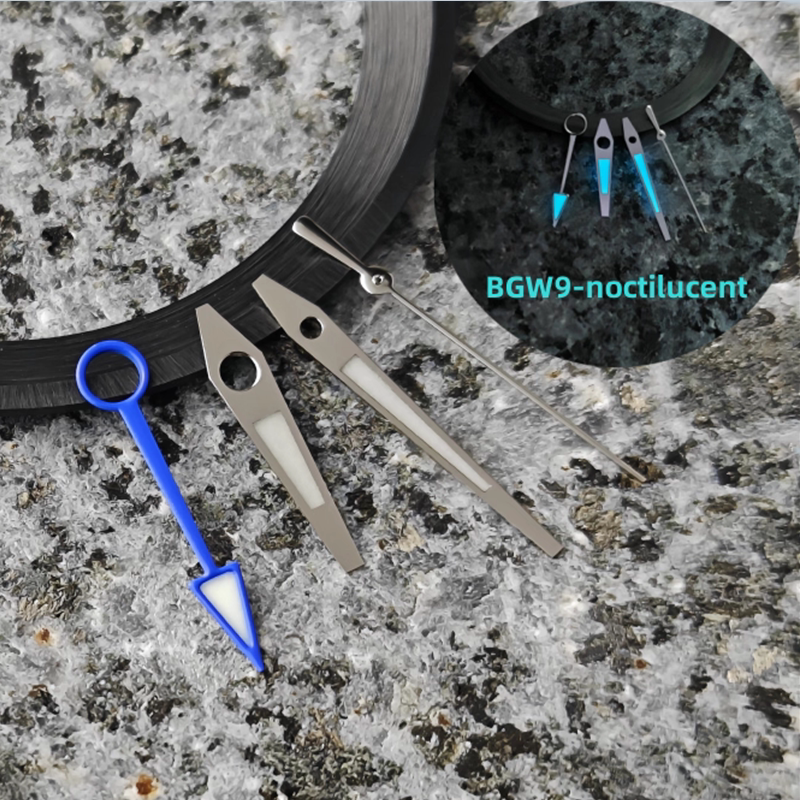 44mm GS Mod Dive Watch Case For NH34 NH35 36 with Tai Chi Bezel BGW9 Lume Sterile Dial Case Hands Ice Blue Luminous Mineral Glass