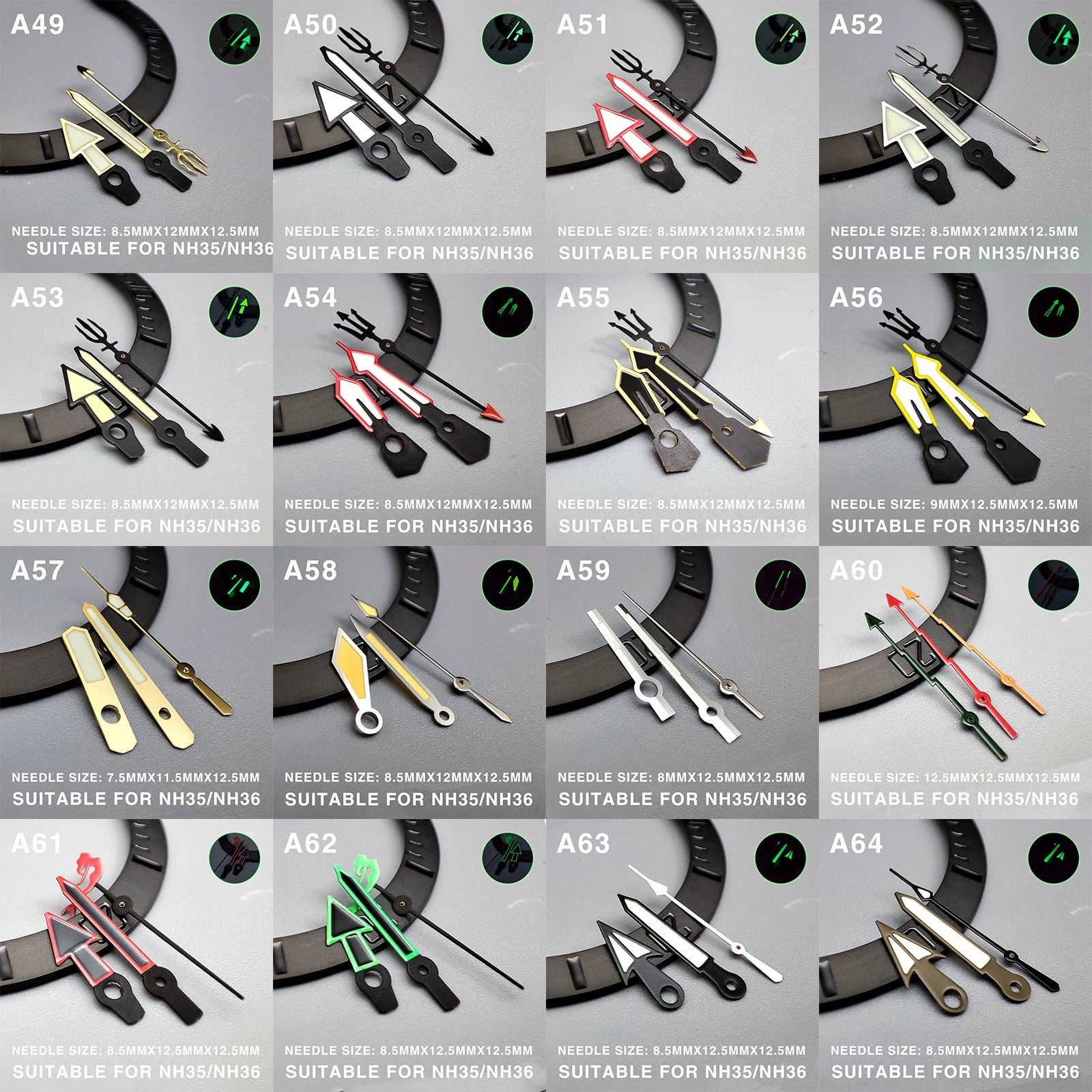 Modified watch hands luminous watch accessories suitable for NH35/36/34 38 4R movements