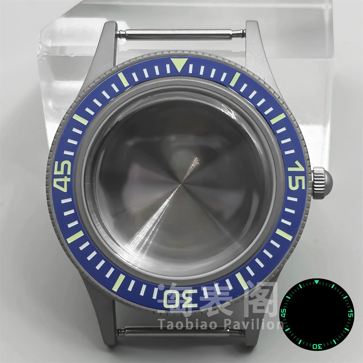 40MM titanium-coated Fifty Fathoms Watch Case Luminous Bezel Domed Sapphire for NH35 36 ETA2824 PT5000 movement 10Bar