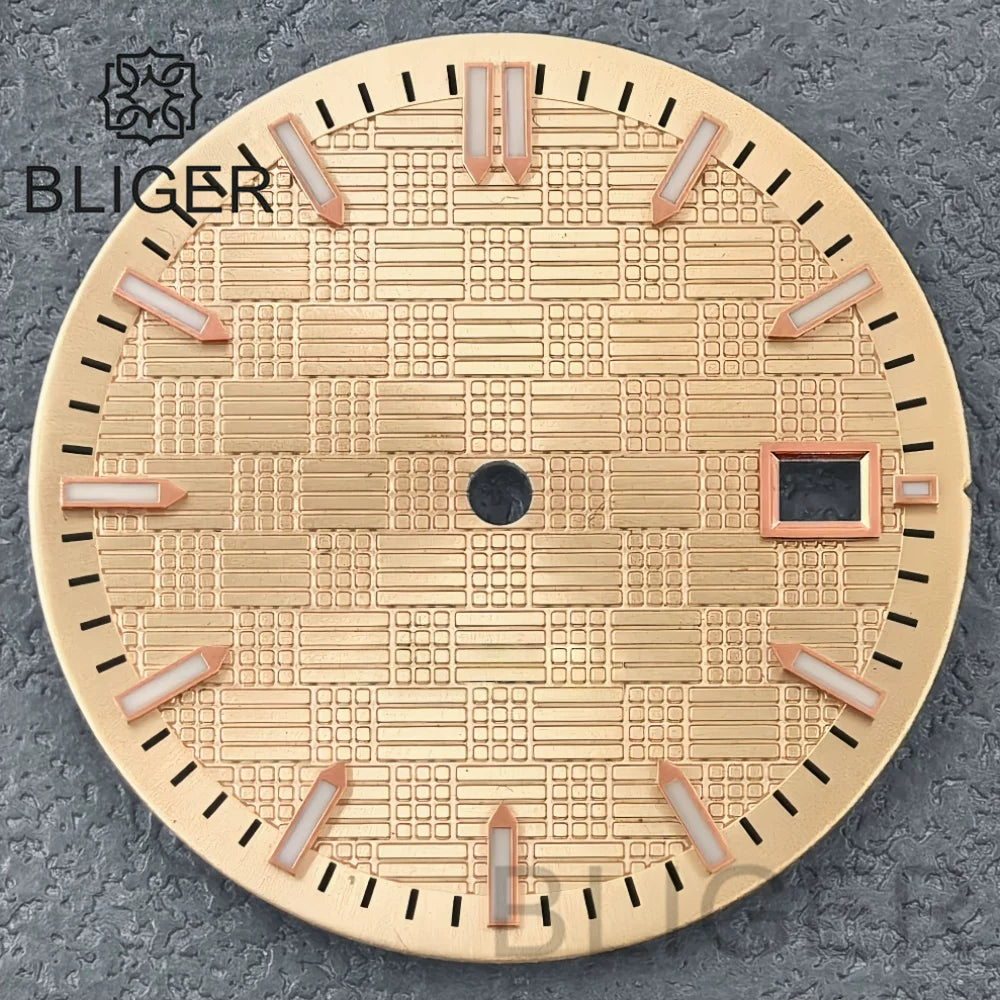 31mm Sterile Dial logo-free green luminous dial for NH35 movement 3 o'clock date