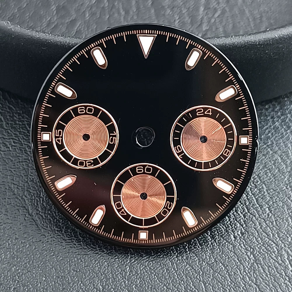 29Mm VK63 Dial luminous suitable for multi-function quartz movement Chronograph and supports customized logo.