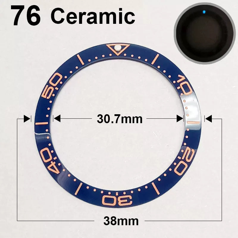 Ceramic Bezel For 42MM Seamaster Case diameter 38mm * 30.7mm