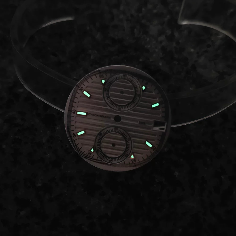 30mm VK61 Dial Chronograph Multifunctional Surface Nautilus Modified Green Luminous Watch Accessories