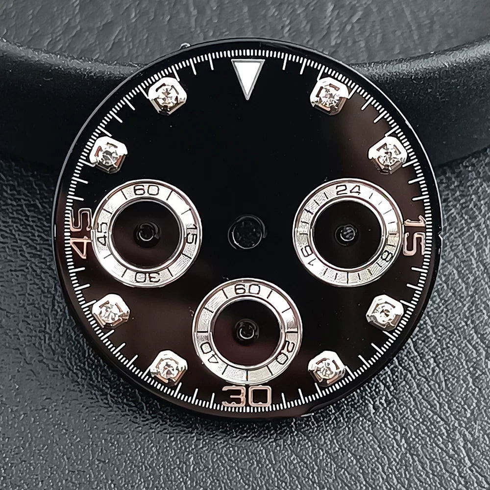 29Mm VK63 Dial luminous suitable for multi-function quartz movement Chronograph and supports customized logo.