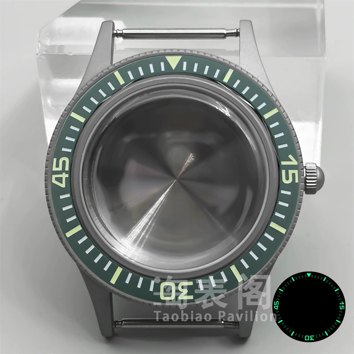 40MM titanium-coated Fifty Fathoms Watch Case Luminous Bezel Domed Sapphire for NH35 36 ETA2824 PT5000 movement 10Bar