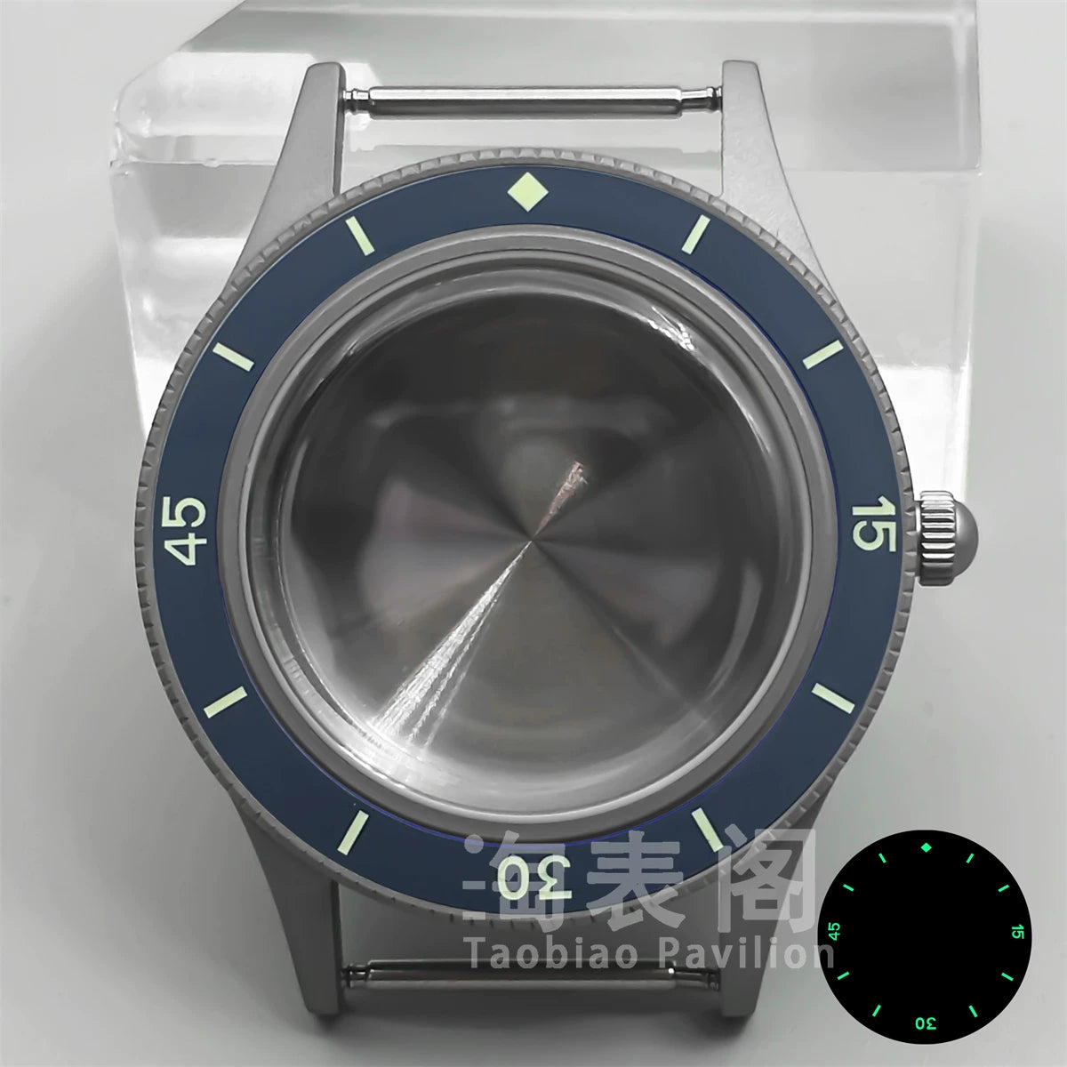 40MM titanium-coated Fifty Fathoms Watch Case Luminous Bezel Domed Sapphire for NH35 36 ETA2824 PT5000 movement 10Bar
