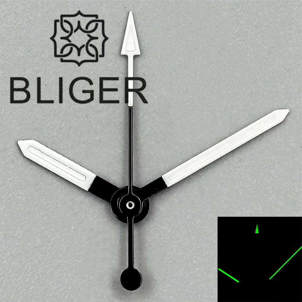 Arrow Watch hand White yellow and black Mixture green luminousfor NH35 NH36 NH38 PT5000 ETA2824 Etc