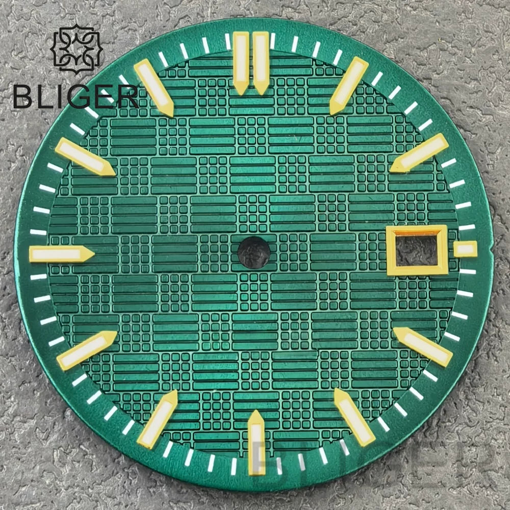 31mm Sterile Dial logo-free green luminous dial for NH35 movement 3 o'clock date