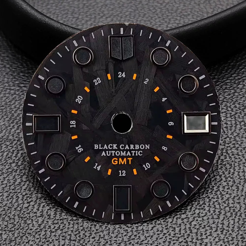 Balck Carbon fiber dial 28.5MM for NH35 / NH34 / miyota 8215 /ETA 2824 PT5000
