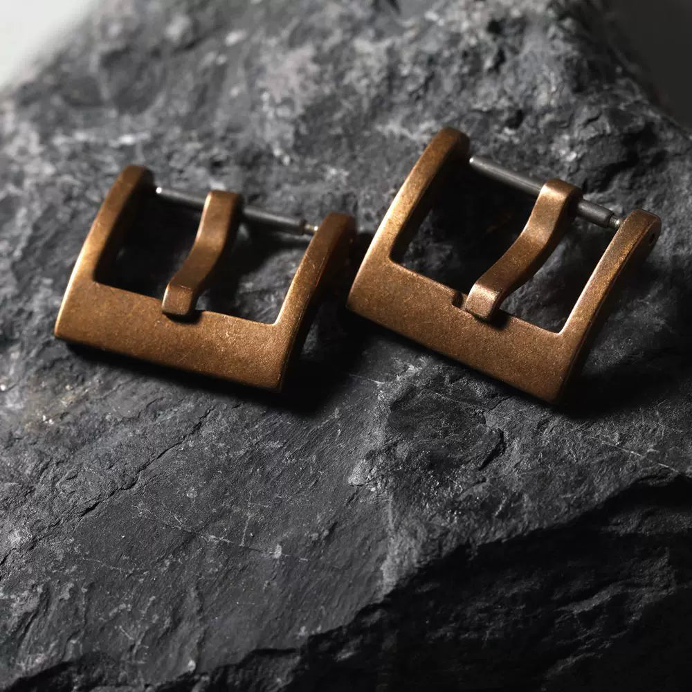 CUNS8 Bronze Buckle 20 18mm Suitable Leather Strap Buckle Oxide Pure Copper Buckle Vintage Style