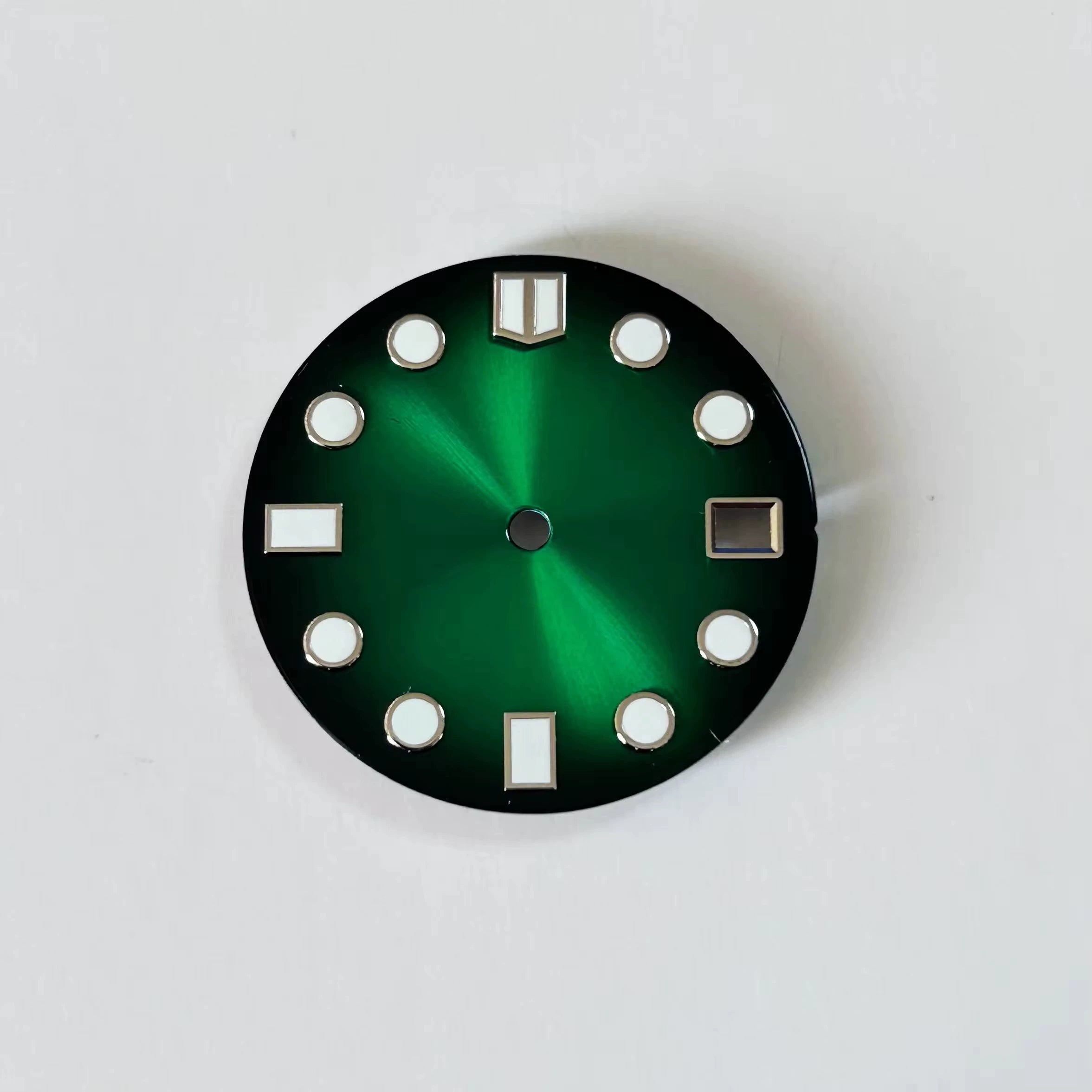 28.5MM Double bar Watch dial blue and green luminous light for NH35 NH36 NH35 dial, watch accessories NH35 customization