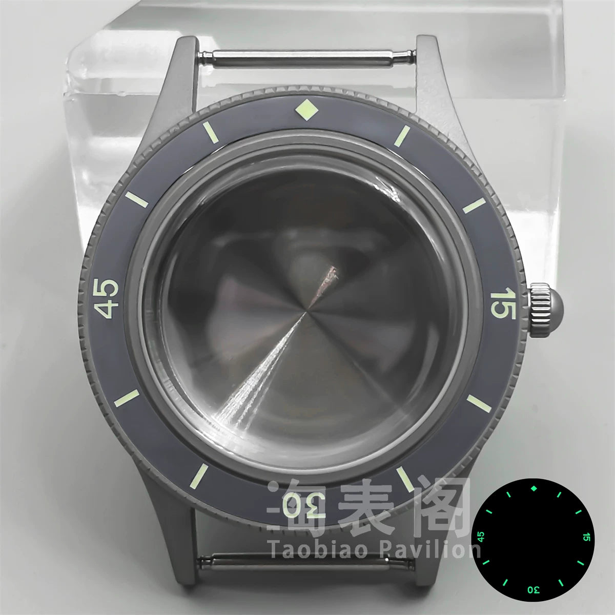 40MM titanium-coated Fifty Fathoms Watch Case Luminous Bezel Domed Sapphire for NH35 36 ETA2824 PT5000 movement 10Bar