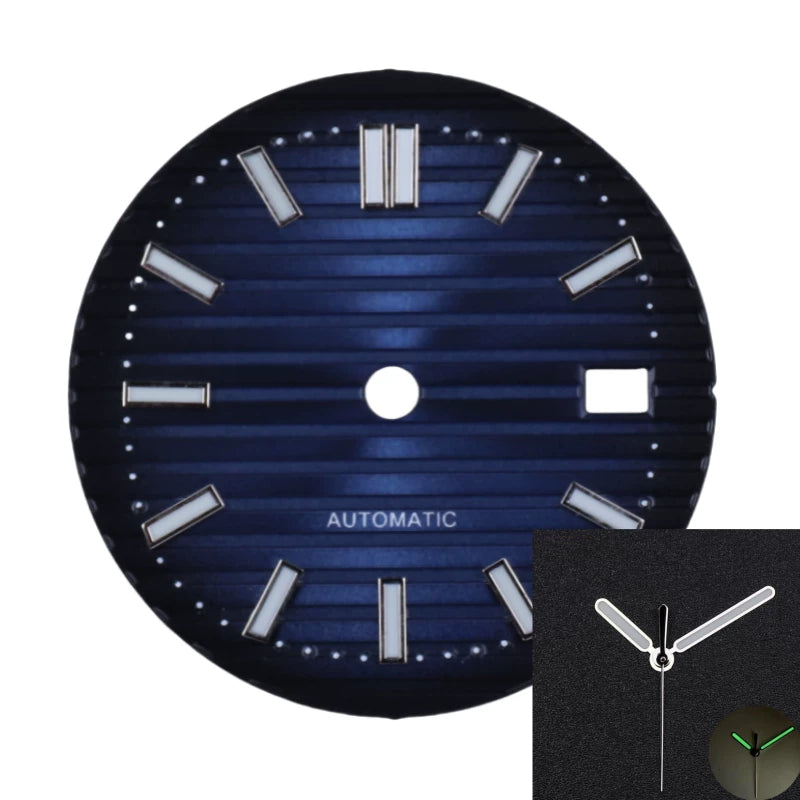 30.5MM Nautilus Dial Green luminous for NH35 mechanical automatic movement with hands