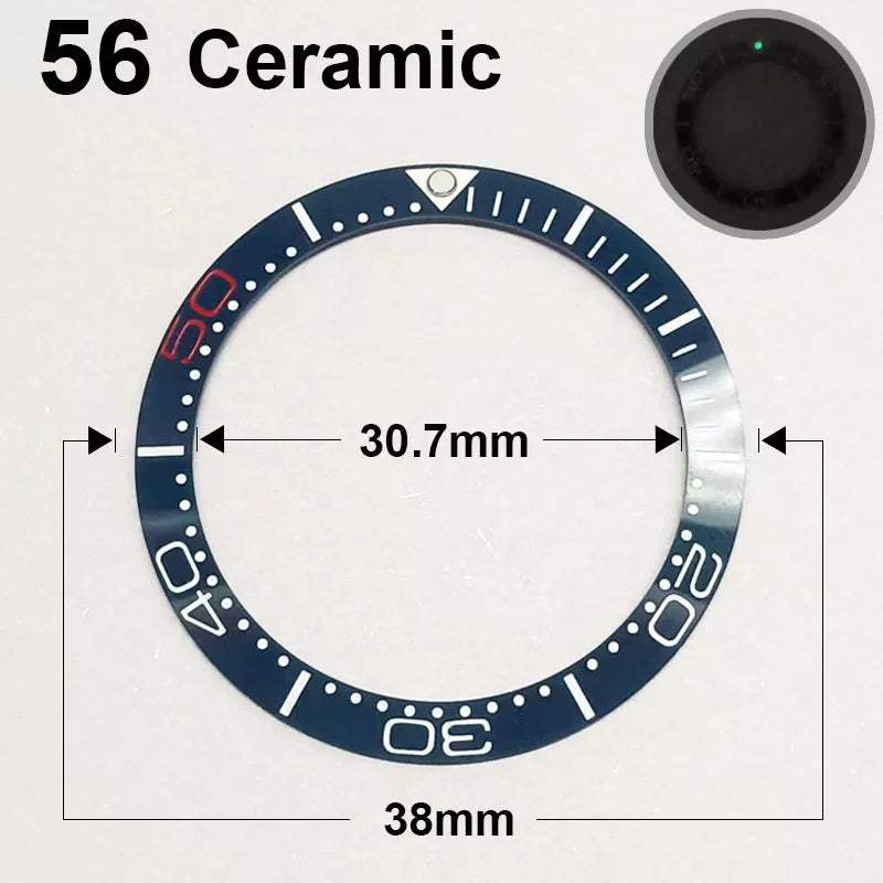 Ceramic Bezel For 42MM Seamaster Case diameter 38mm * 30.7mm