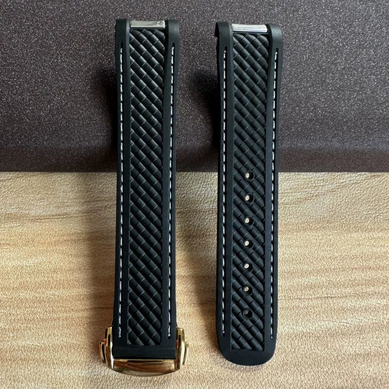 20mm High Quality Rubber Band Seamaster 150/300 Strap AT150 Gold Pin Captain Bumblebee Diver band