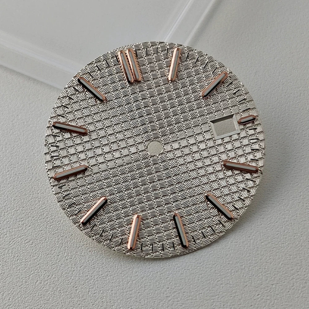 Full Sterile 31.8mm Waffle Dial green luminous dial for NH35 mechanical movement PRX Royal Oak AP etc