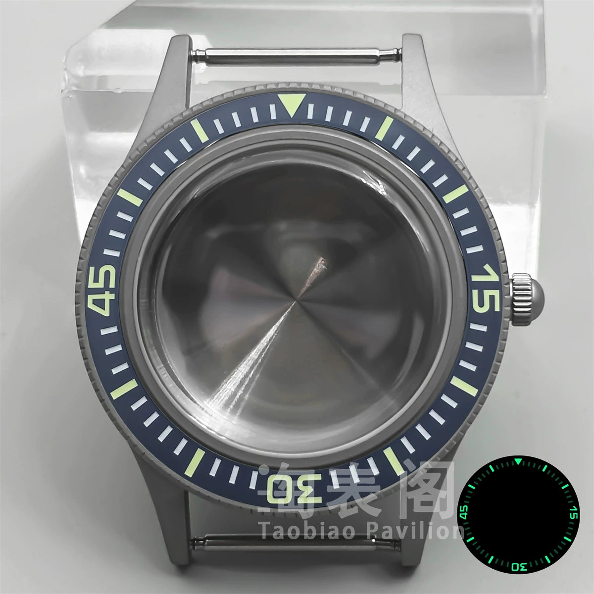 40MM titanium-coated Fifty Fathoms Watch Case Luminous Bezel Domed Sapphire for NH35 36 ETA2824 PT5000 movement 10Bar