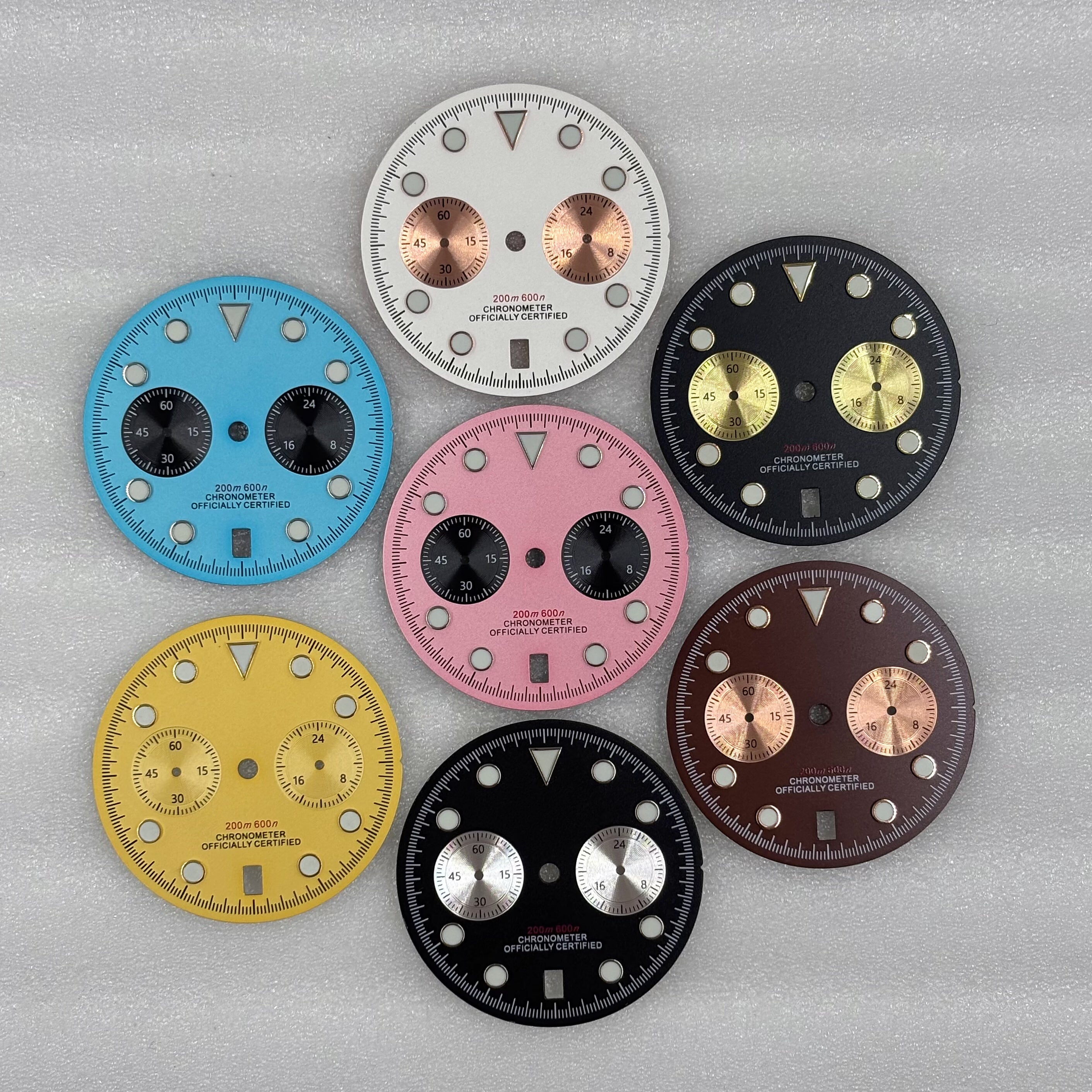 32.5mm Speedmaster VK64 Dial for quartz movement green luminous 2 eyes