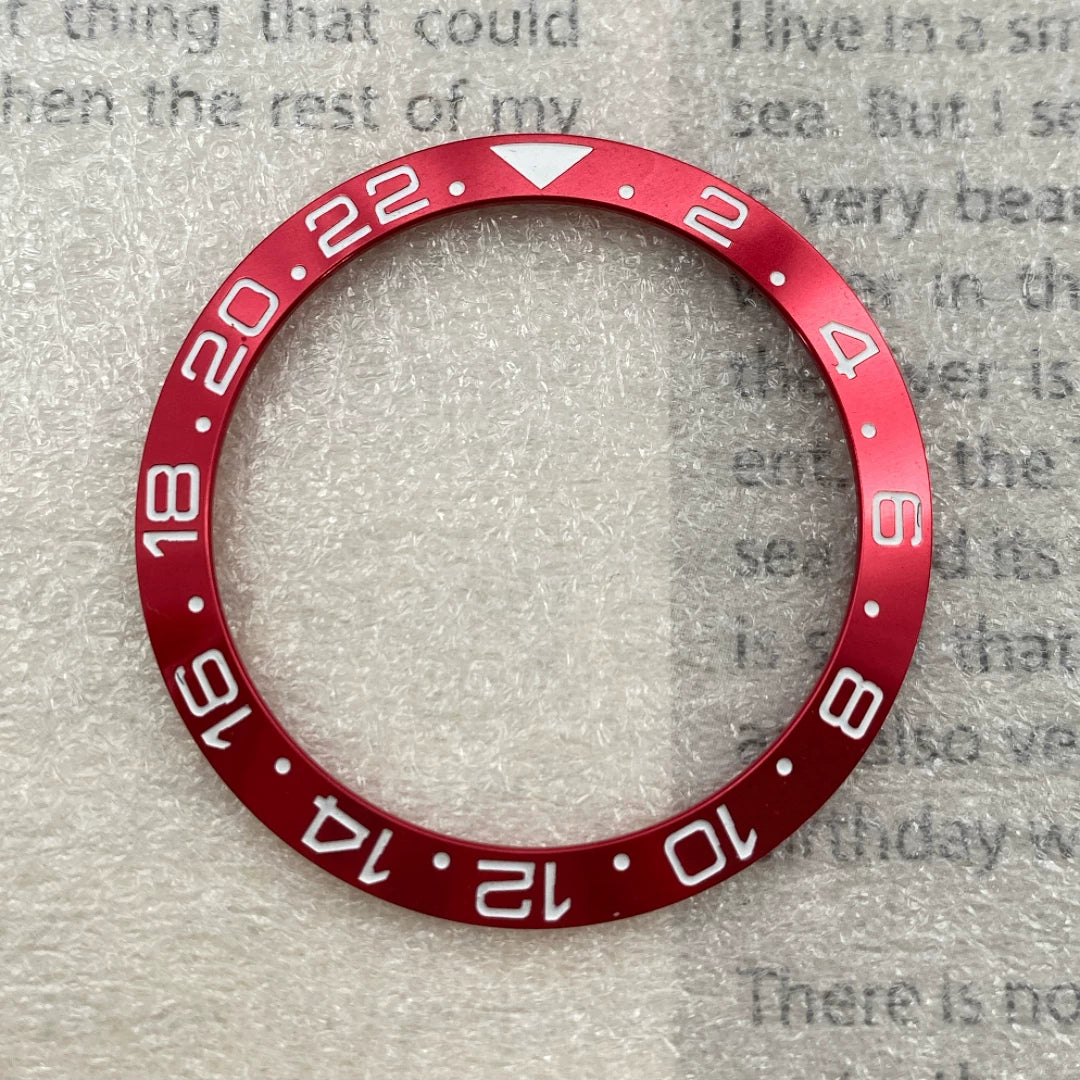 GMT Bezel Insert aluminum bezel 38mm x 30.6mm for GMT MASTER etc case pepsi