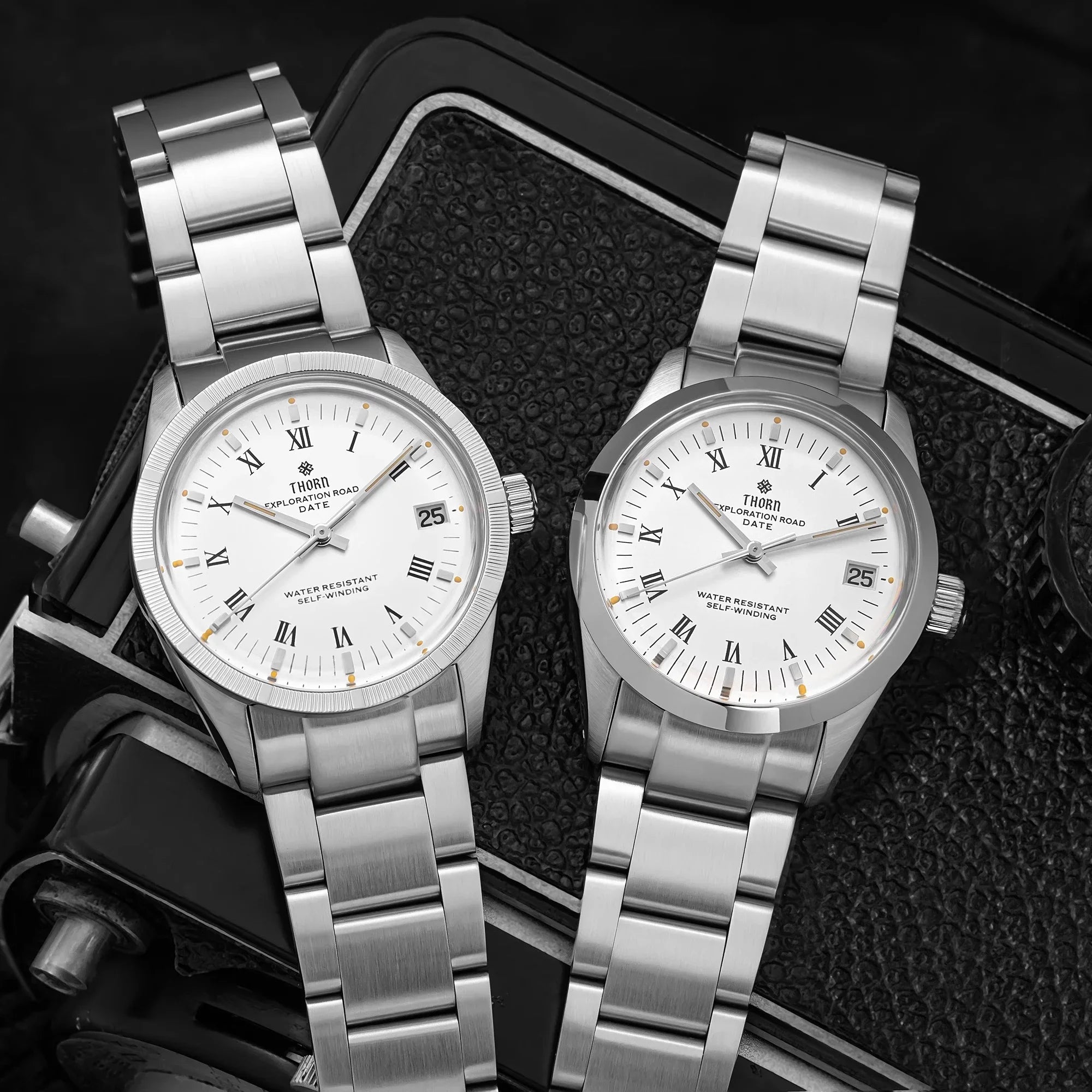 THORN T004 Dress Watcg PT5000 Automatic Domed Sapphire Luminous 10Bar 34MM