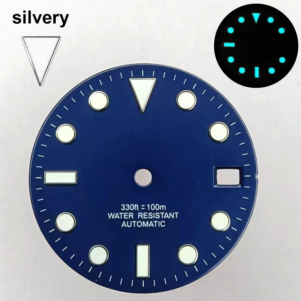 151 type of dials Submariner 28.5mm dial with calendar window suitable for NH35 movement luminous dial can support DIY dial customization name/logo