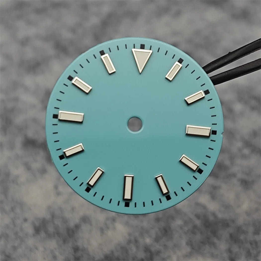 29mm Watch Dial with Green Luminous Colourful No Calendar Window