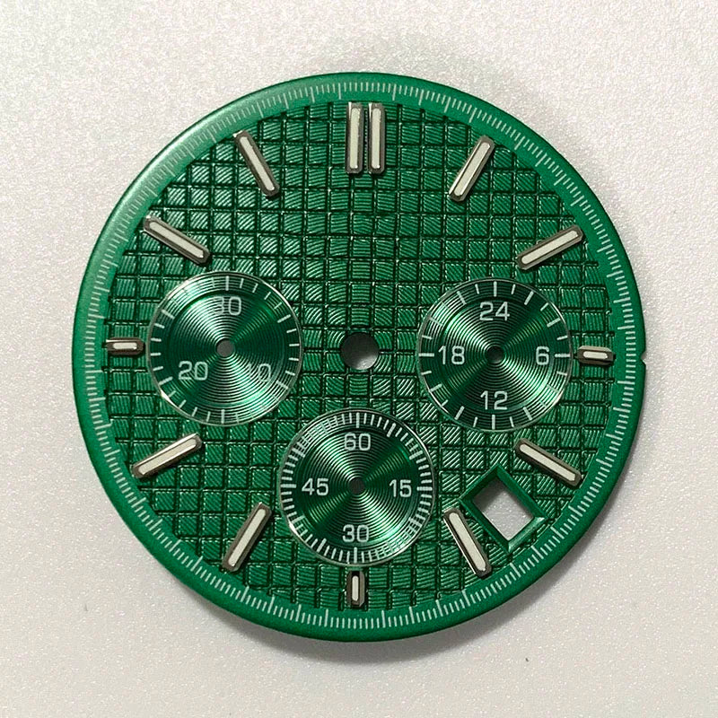 VK63 watch dial Non Logo Royal Oak dial 31.8mm waffle texture Chronograph Face 6 Hands fit for Quartz VK63 movement watch accessories