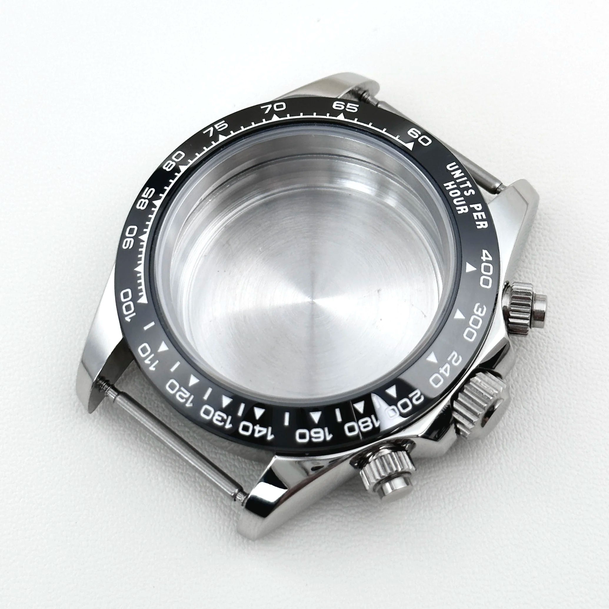 39mm VK63 watch Case Chronograph Silver 316 Stainless Steel Quartz Movement Watch Accessories Fits 20mm Strap