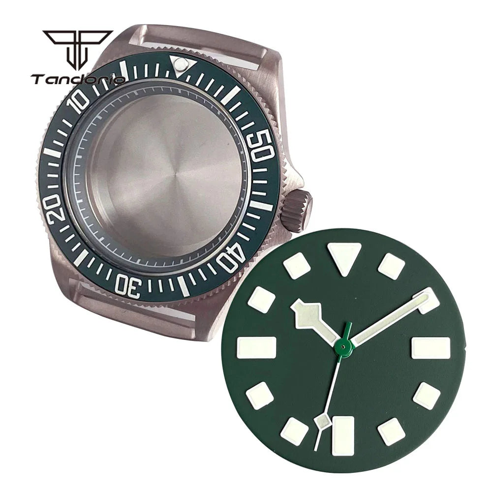42mm Titanium Dive Watch Case Black/Blue/Green Bezel Sapphire Fit NH35 NH36 NH38 ETA2824 PT5000 Wristwatch Mod Parts Accessories