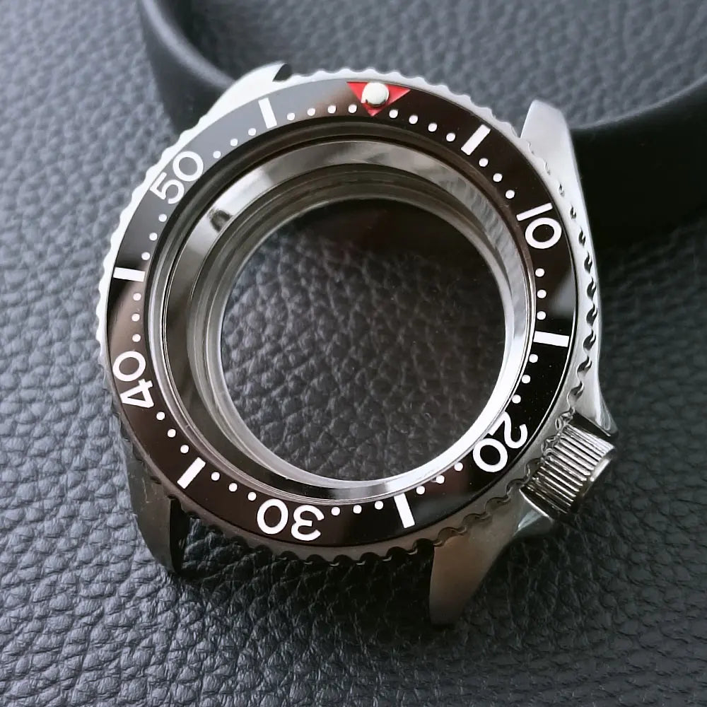 42mm Skx007ケースMod for NH35 316スチールケース NH35 NH36ムーブメント/ダイヤルケース プレーンサファイアガラス 22mmストラップ ウォッチボックス