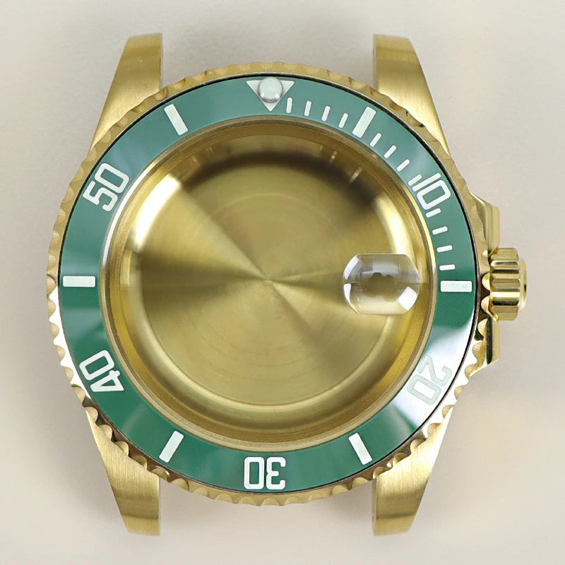 40MM PVD Gold Submariner Watch Case GMT Yacht Master Polish Strap Sapphire Glass For NH35 NH36 NH34 NH38 Miyota 8215 Eta 2824 GMT SUB Yacht 20ATM waterproof