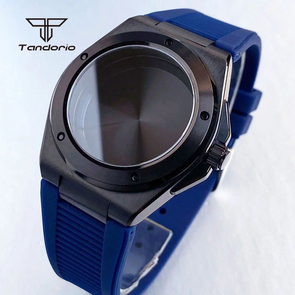 Black PVD 40mm Engineer Watch Case Watchband Sapphire Glass Fit for Engineer Style Watch Mod Accessories NH35 NH36/ETA2824 PT5000 Model