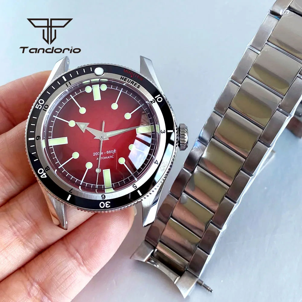 40mm Serica Mod ダイブケース ドーム型サファイア + ブレスレット + 31mm 文字盤 + 針 Mod アクセサリー NH35 NH36 NH38 ETA2824 PT5000 ST2130 Miyota8215 に対応