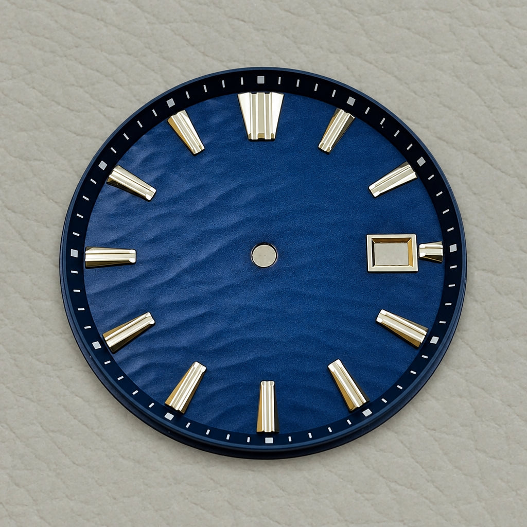 New 33.5mm GS style No Logo Dial water ripple Dial Suitable For NH36 Nh35 Movement High Quality Watch Modification Accessories