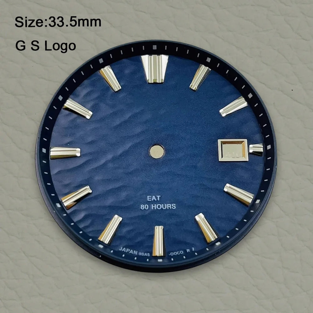 New 33.5mm G S Logo Dial water ripple Dial Suitable For NH36 Nh35 Movement High Quality Watch Modification Accessories