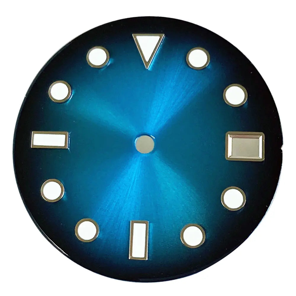 Gradient Sunburst Watch Dial Hands Nologo 29mm Green Luminous Fit NH35 NH36 ETA2824 Miyota DG2813 SW200 PT5000