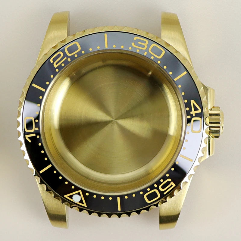 40MM PVD Gold Submariner Watch Case GMT Yacht Master Polish Strap Sapphire Glass For NH35 NH36 NH34 NH38 Miyota 8215 Eta 2824 GMT SUB Yacht 20ATM waterproof