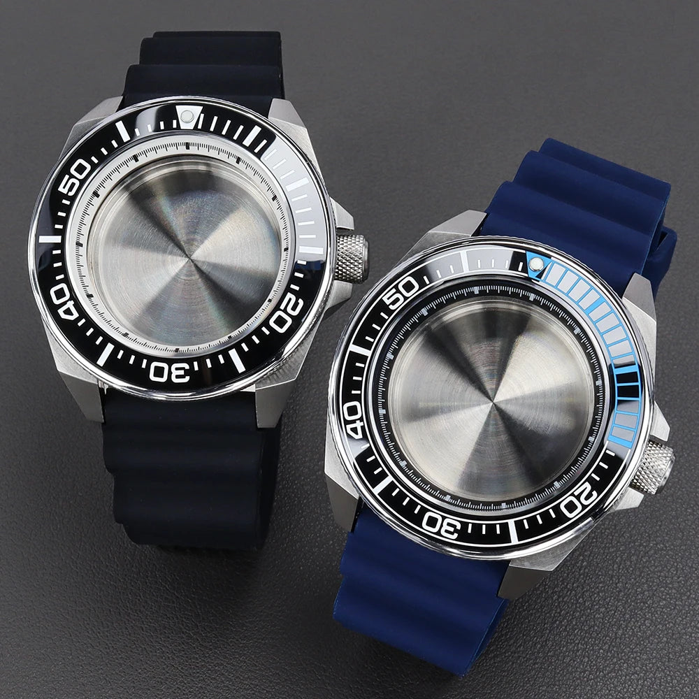 43.8mm Samurai King Watch Case Sapphire Ceramic Insert For Seiko