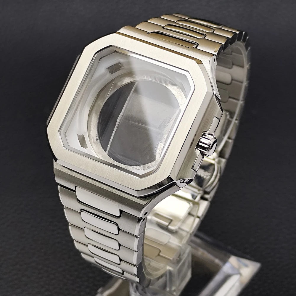 44mm Square Watch Case Cubitus Mod part NH34 NH35 NH38 36 Movement Sapphire for 29.5MM Dial