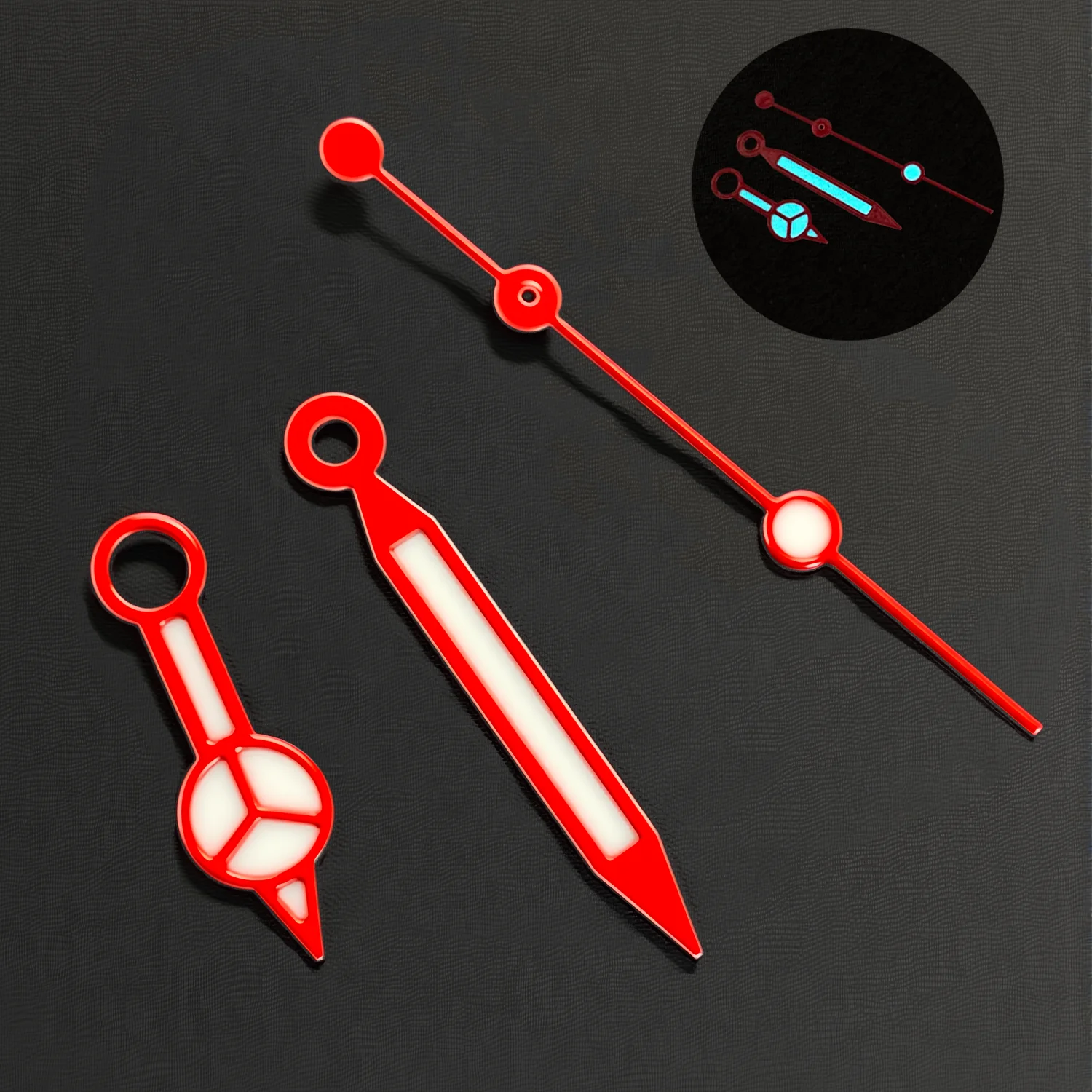 NH35 38-30.5mm bezel insert red Hands Watch Hands Blue Green Luminous Red Green Blue Hands For NH35/36/4R/7S Movement Watches Parts