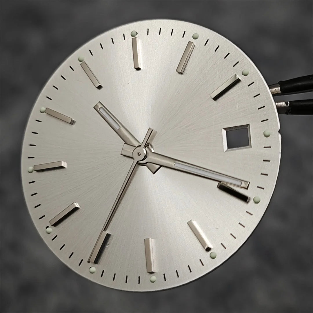 29mm Log Dial 8215 Watch Dial + Watch Hands Set Green Luminous Watch Faces Modified Accessories for 8215 / 8200 / 2813 Movement