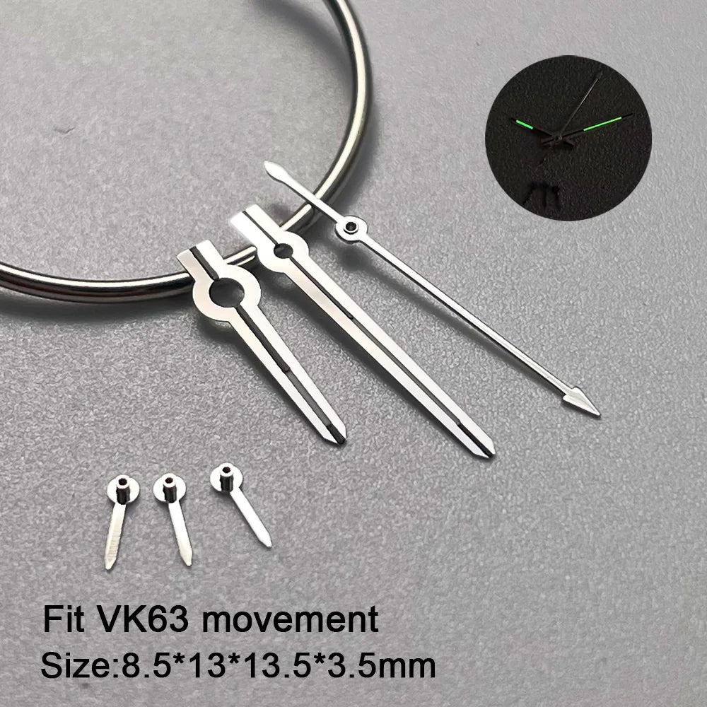 29.5mm VK63 Dial Chronograph Green Luminous High Quality Watch Modification Accessories