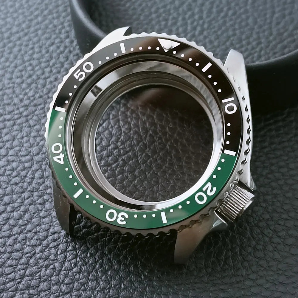 42mm Skx007ケースMod for NH35 316スチールケース NH35 NH36ムーブメント/ダイヤルケース プレーンサファイアガラス 22mmストラップ ウォッチボックス