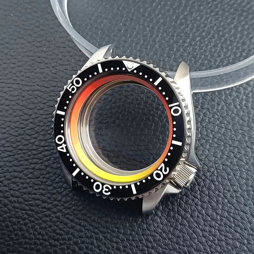 42mm Skx007ケースMod for NH35 316スチールケース NH35 NH36ムーブメント/ダイヤルケース プレーンサファイアガラス 22mmストラップ ウォッチボックス