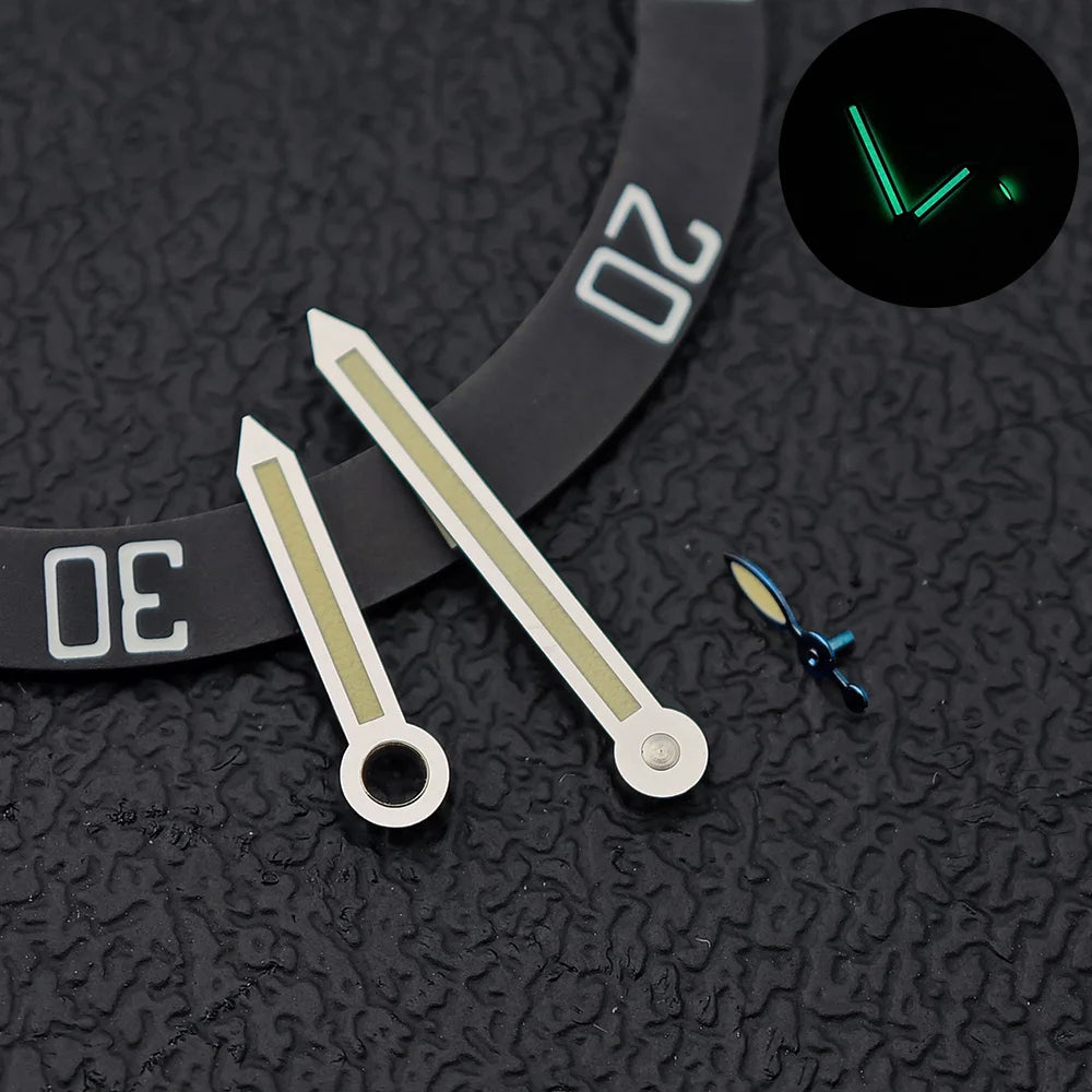 33.9/36.5mm Diameter Green Luminous Sterile Dial for Seagull GMT ST2557/ST2555 Movement with Single Calendar,Custom DIY logo
