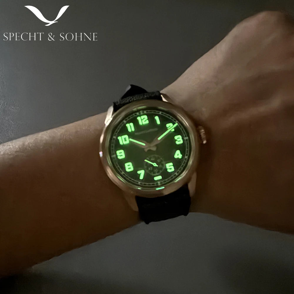 38mm Vintage ST1701 Pilot Watches Specht & Söhne Sapphire Crystal Super C3 Luminous 50ATM