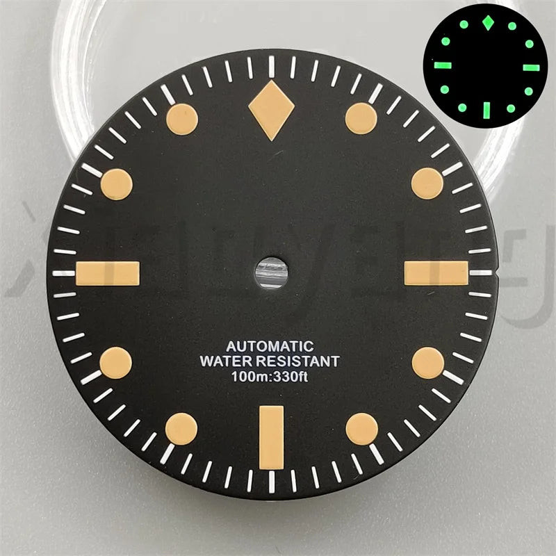 California Dial 29mm Sterile Green Luminous for NH35 NH36 NH34 ETA2824 PT5000
