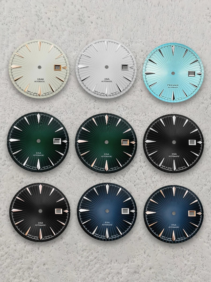 35mm Cocktail Dial No Logo NH35 Japan Movement Vertical Stripe High Quality Dial Watch Modification Accessories
